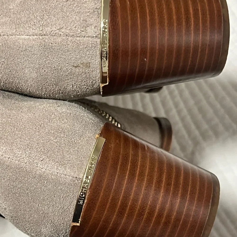 Michael Kors Gray Suede Loni Ankle Booties (7)